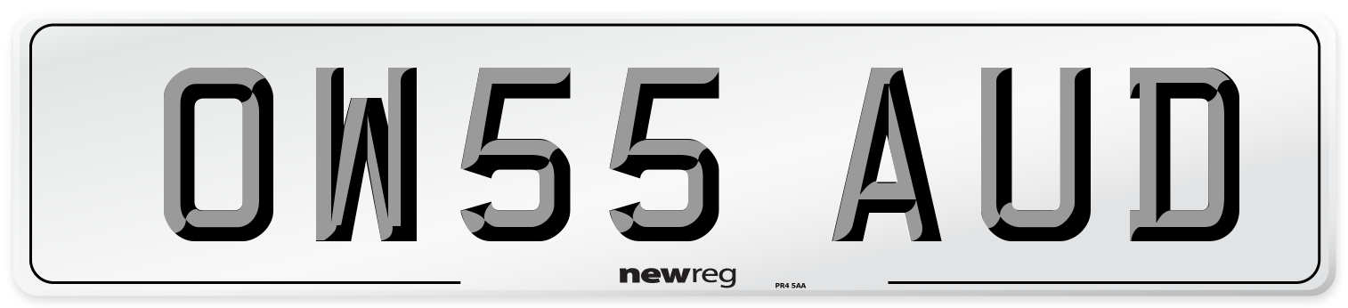 OW55 AUD Number Plate from New Reg